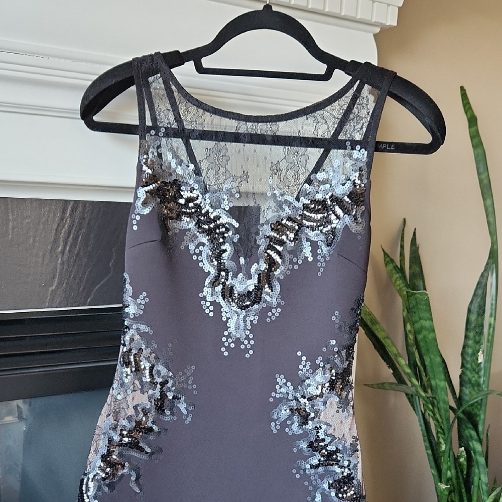 NWT Lipsy Black Dress with Lace and Sequin accents
